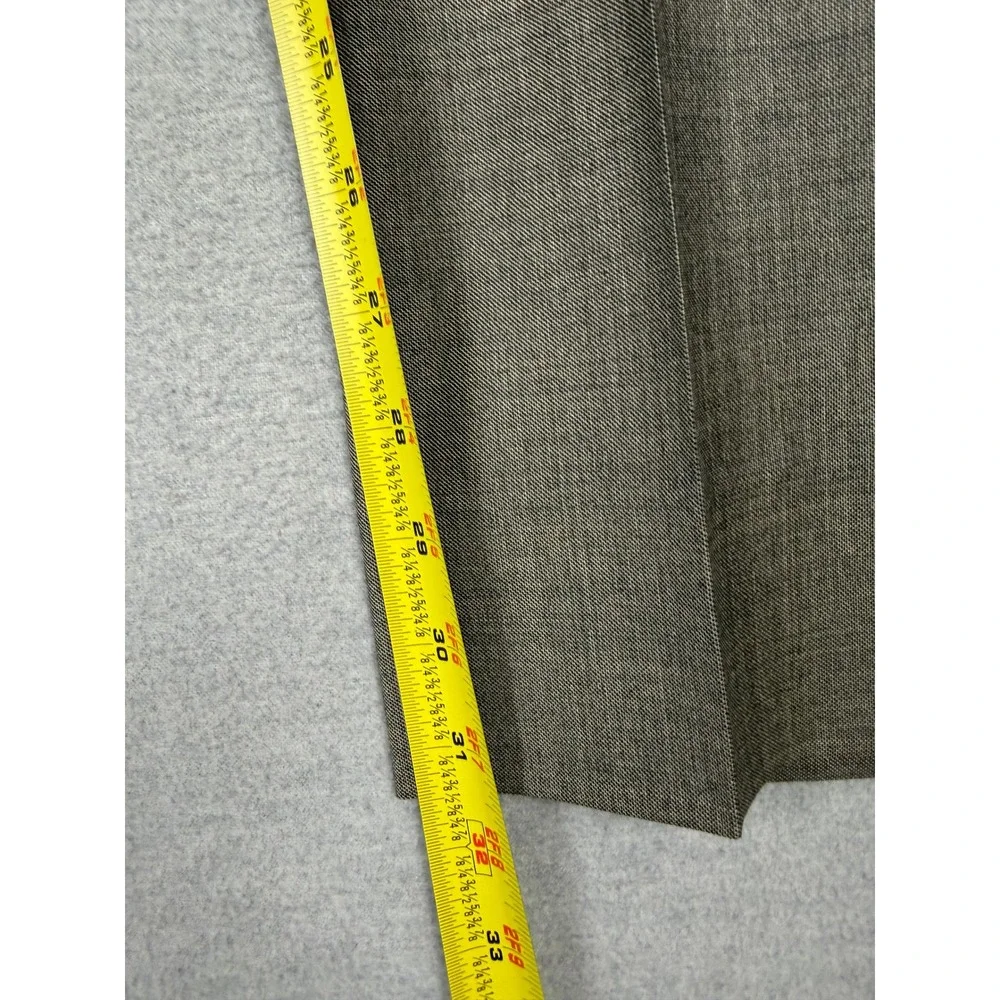 Incotex 1951 Mens Brown Super 100s Wool Sharkskin Dress Pants Italy Size 34